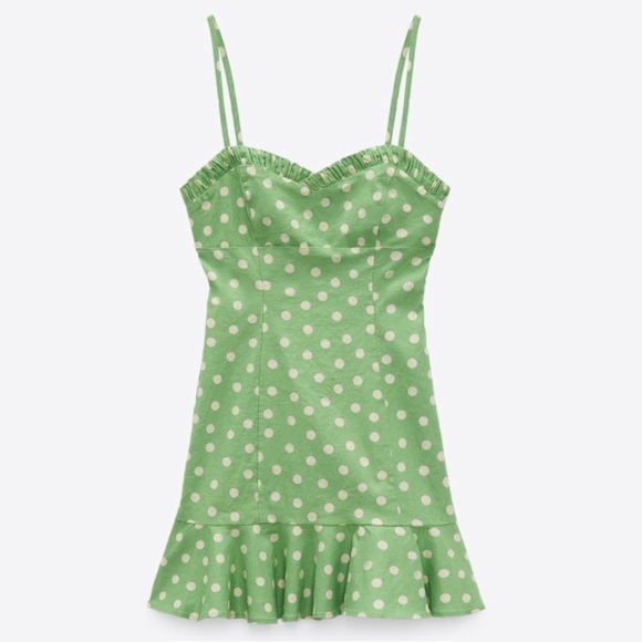 NWOT Zara Polka dot mini dress - Picture 2 of 3